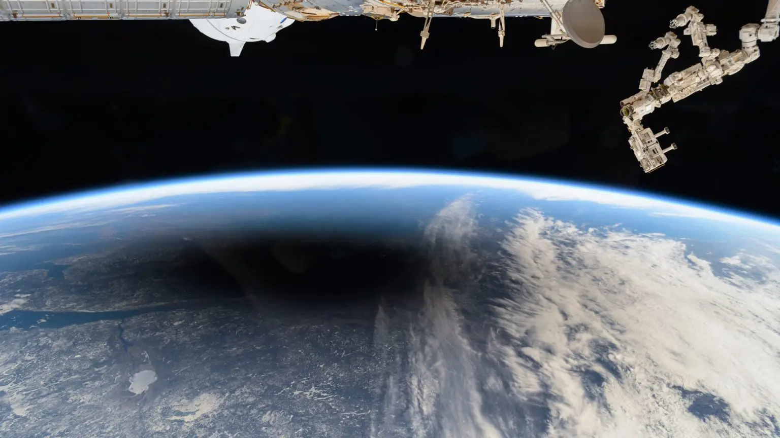 L'éclipse du 8 avril 2024 sur le sud qu Québec, vue depuis la SSI